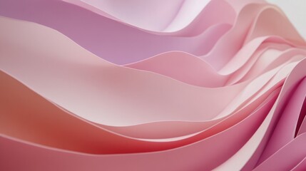 Obraz premium Abstract Pink Paper Wave Layers Design