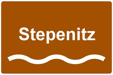 Illustration eines Namensschildes für den Fluss 