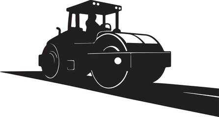 Road roller silhouette vector design