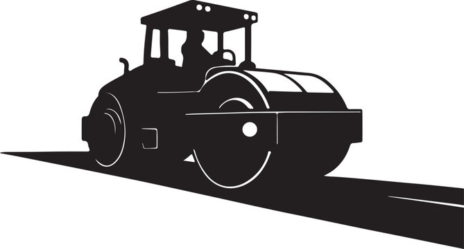 recommend clip art: Road roller silhouette vector design