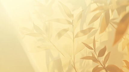 Golden Leaves Sunlight Through Sheer Fabric