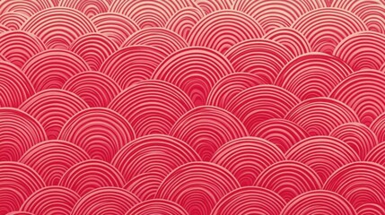 Minimalist red seigaiha design with evenly spaced, monochromatic wave patterns for a clean and versatile repeating vector.