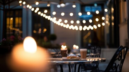 A Cozy Evening Coffee Break With Pastry