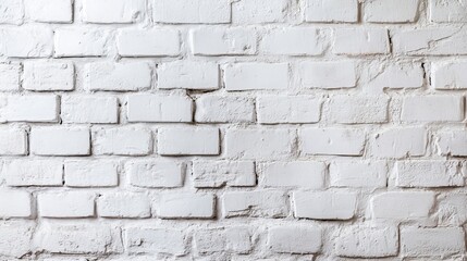 Fototapeta premium A close-up view of a textured white brick wall, background, mockup, showcasing its rustic and clean appearance.