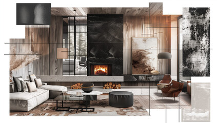 Mood board presentation design Interior