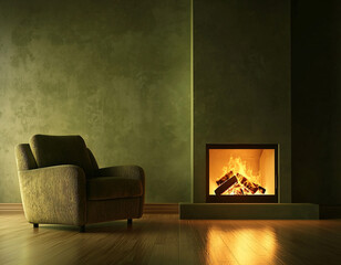 Cozy Fireplace & Armchair