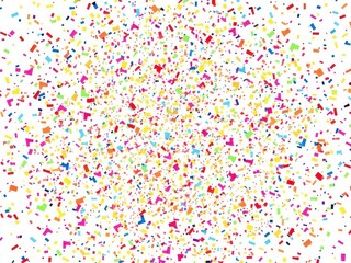 Obraz premium Vibrant confetti bursts in various colors, isolated, decoration, holiday, bright