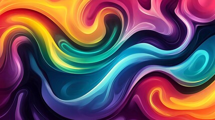 Obraz premium Abstract Colorful Swirling Wave Pattern Design