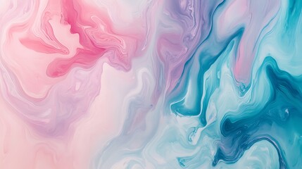 Abstract Swirling Pastel Paint Fluid Art Design