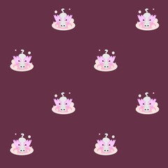 Obraz premium Soft cats seamless pattern, fantasy winged cats