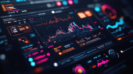Naklejka premium Innovative technology for mental health wellness holographic dashboard