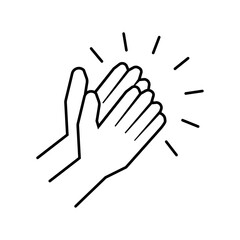 Applause icon on white background. Editable stroke symbol.