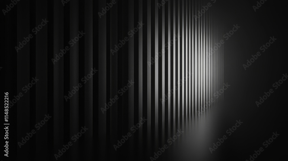 Aufkleber a minimalistic black and white image with vertical lines and a soft light, background, elegant gradi