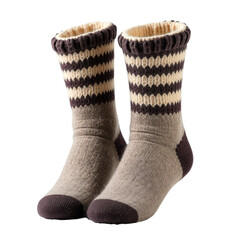 Stylish striped socks with ribbed details and a plush cuff