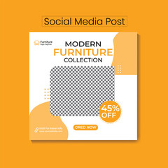 Furniture sale Instagram post and social media template
