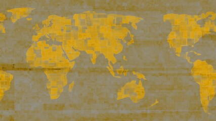 Animation of processing circle over rotating globe and data on pink background - Powered by Adobe