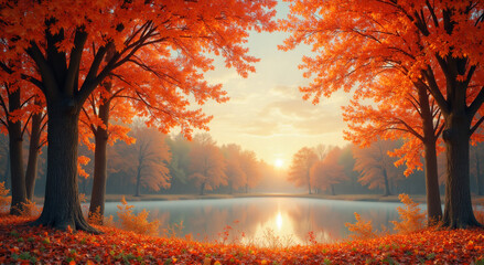 sunrise in the forest