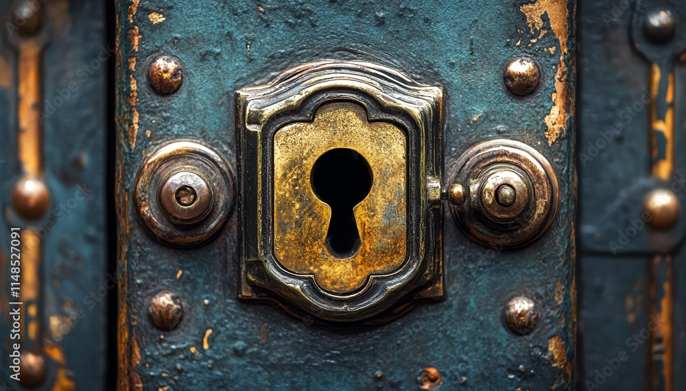 Poster digital security lock symbolizing cybersecurity measures in a technology environment