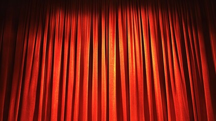Fototapeta premium A rich red curtain, often used in theaters, suggests anticipation for a performance.