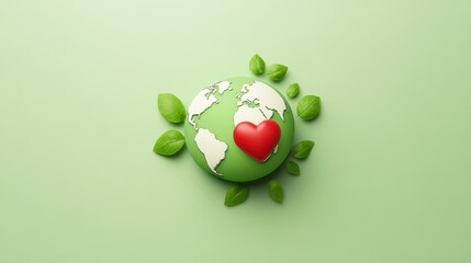 Nurturing our green earth, a heartfelt symbol of environmental awareness, care and global harmony