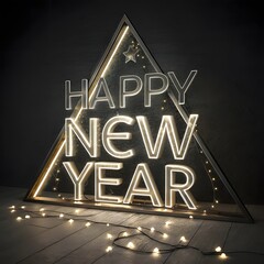 golden happy new year  sign
