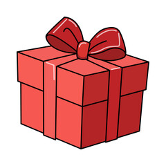 Cute red box with ribbon