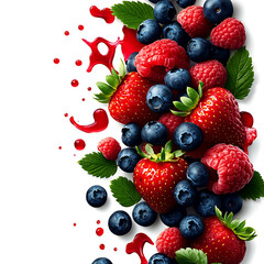 Obraz premium Fresh berries delight farm market food photography natural setting close-up view healthy eating concept