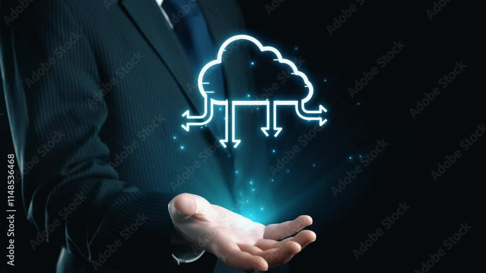 Aufkleber business person discover the future of cloud computing with latest insights and elevate business by 