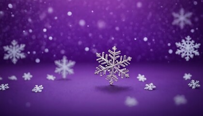 Fototapeta premium Christmas background with purple volume paper snowflakes with soft shadows on purple background,2