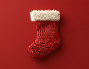 Red Knit Christmas Stocking