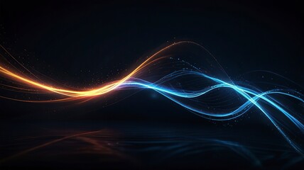 Fototapeta premium Abstract background Glowing shiny lines affect futuristic abstract background 