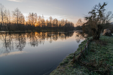 sunset over the river