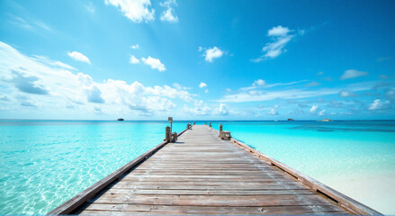 Obraz premium wooden pier on the sea