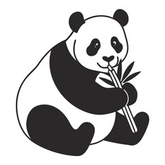 panda bear with bamboo
