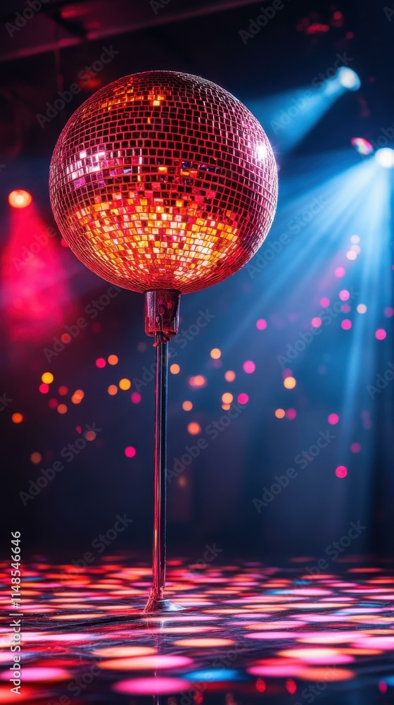 Poster retro disco party vibes groovy casting reflections