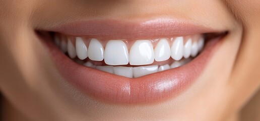 Fototapeta premium A close-up of a smiling person showcasing bright, white teeth.