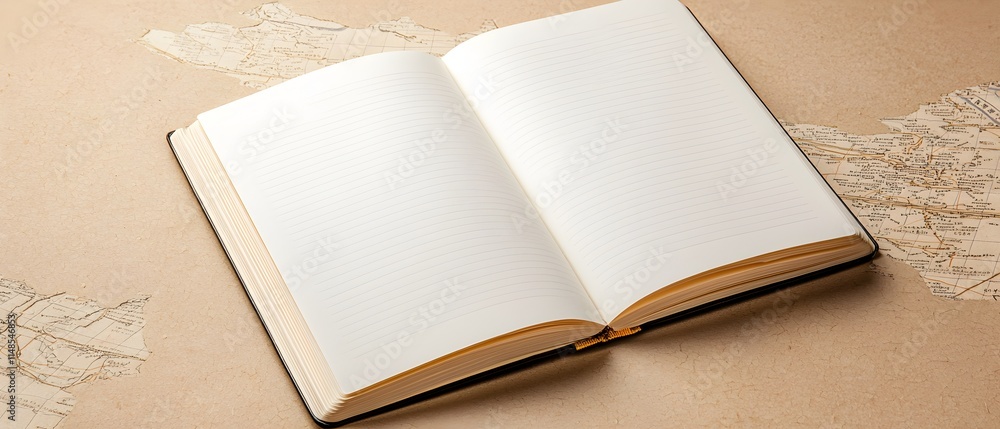 Poster a notebook is open to a blank page
