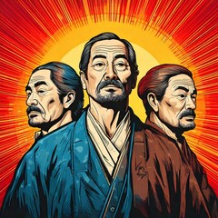 Fototapeta premium Three wise men in pop art
