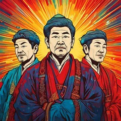 Three wise men in pop art