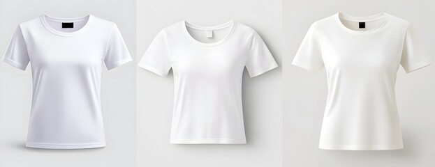 Two white t-shirts are shown side by side