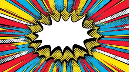 Colorful comic book explosion background in pop art style