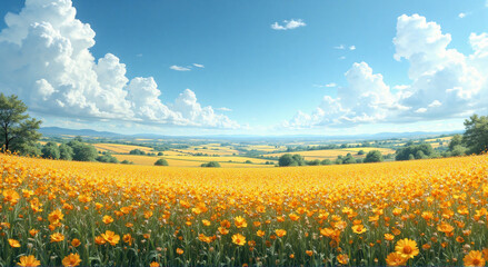 Fototapeta premium field of sunflowers