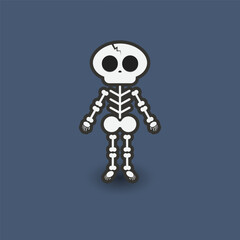 cute skull halloween icon