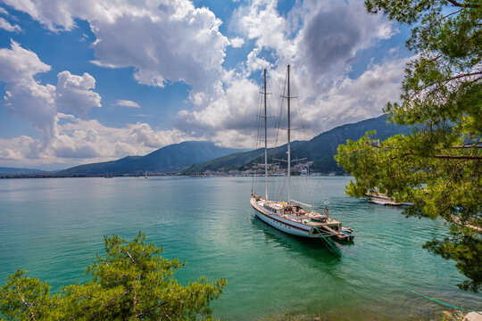 Beautiful coastline view of Fethiye Town in Turkey
