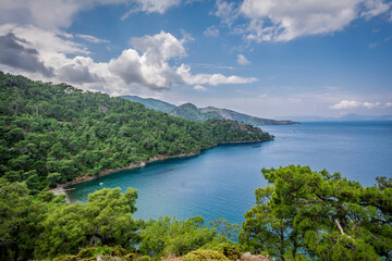 Beautiful coastline view of Fethiye Town in Turkey