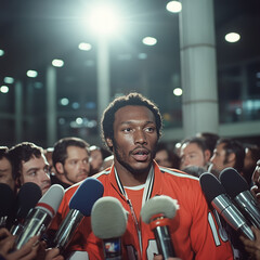 sports icon at an interview
