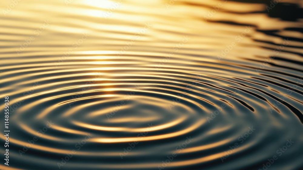 Poster abstract background of gradient circular lines symbolizing ripples on a serene surface.