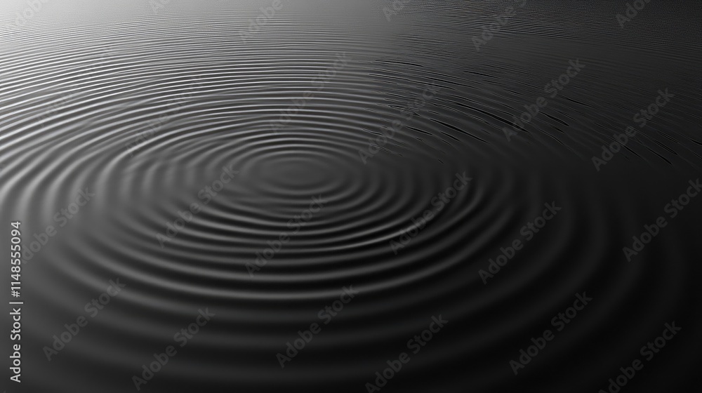 Poster abstract background of gradient circular lines symbolizing ripples on a serene surface.
