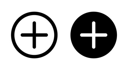 Obraz premium Add icon on black circle. Plus sign symbol