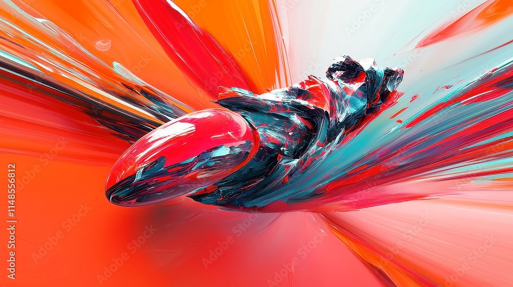 Poster vibrant abstract motion, a modern dynamic composition featuring a multicolor artistic pattern that e